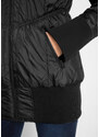 bonprix Prešívaná bunda s pohodlným pásom a kapucňou, farba čierna