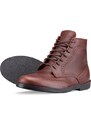 Vasky Brogue High Dark Brown - Pánske kožené členkové topánky tmavo hnedé, ručná výroba jesenné / zimné topánky
