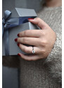 OLIVIE Strieborný zásnubný prsteň AMBER 4131