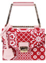 Dámska kožená kabelka JADISE, Lilly majolika s hranatou rukoväťou červená/ružová
