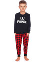 Doctor Nap Chlapčenské pyžamo s dlhým rukávom Royal Family Prince Dn-nightwear PDB.9749-128, Farba čierna