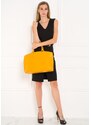 Glamorous by GLAM Santa Croce Kožená velká kabelka jednoduchá - žlutá
