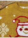 Webmoda Vianočný dámsky sveter so snehuliakom žltý