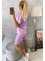 MladaModa Súprava top + krátke legíny model 9099 farba lila