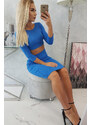MladaModa Komplet sukne a crop-topu model 9084 farba kráľovská modrá