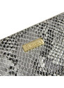Patrizia Piu Veľká strieborná kožená vzorovaná peňaženka na zips Patrizia
