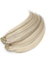 Clipinhair Clip in maxi set 63 cm pravé ľudské vlasy - REMY 240g - PLATINA/SVETLO HNEDÁ