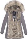 Navahoo Cristal dámska zimná bunda s kapucňou a kožušinou, sivá