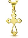 CITY STORM Retiazka s príveskom kríž v zlatej farbe z ocele Faith II.