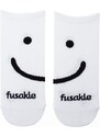 Fusakle Členkové ponožky smajlík biele