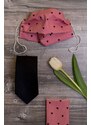 Ružová bavlnená vreckovka so srdiečkami Avantgard 583-51026