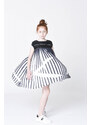 KARL LAGERFELD KIDS Dievčenské šaty plisované čierno biele KARL LAGERFELD