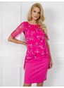 NUMERO Dámske ružové šaty s kvetinami NU-SK-1338.04-dark pink