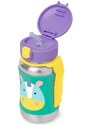 SKIP HOP Zoo detská nerezová fľaša na vodu so slamkou - Jednorožec 12m+, 350 ml