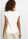 bonprix Blúzkové tričko s kvetovanou potlačou, farba biela