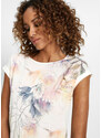 bonprix Blúzkové tričko s kvetovanou potlačou, farba biela, rozm. 56/58
