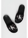 Šľapky Calvin Klein Jeans SLIDE MONOGRAM CO pánske, čierna farba, YM0YM00061
