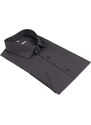 Venergi Čierna jednofarebná pánska košeľa s krátkym rukávom 176/182 cm štandard Slim 47