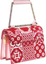 Dámska kožená kabelka JADISE, Lilly majolika s hranatou rukoväťou červená/ružová