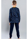 Italian Fashion Detské pyžamo dlhé bavlnené Hviezda Syrius-116, Farba tmavomodrá