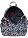 Tommy Hilfiger Willow II Backpack Geometric Jacquard Colored Trim Navy White Cognac