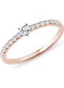 Diamantový prsteň z ružového zlata so srdiečkom KLENOTA K0831014