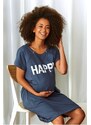Doctor Nap Dámska nočná košeľa Happy mommy tmavo modrá na dojčenie veľ. L