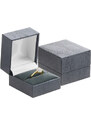 JKBOX Luxusná koženková čierna krabička na prsteň alebo náušnice IK031-SAM