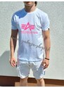 Alpha Industries Basic T-Shirt White/Pink tričko pánske