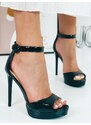 Webmoda Extravagantné čierne sandále Lomea
