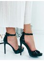 Webmoda Extravagantné čierne sandále Lomea
