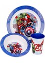 Stor Sada plastového riadu Avengers - MARVEL - s kelímkom - 3 dielna súprava