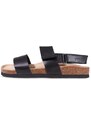 Vasky Sany Dark - Dámske kožené sandále čierne, ručná výroba