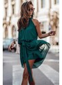 Ivon Dámske šifónové šaty v tmavo zelenej farbe 216