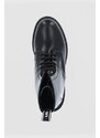 Kožené workery Karl Lagerfeld Troupe dámske, čierna farba, na plochom podpätku