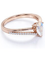 Royal Exklusive Emporial luxusný prsteň Mesačný dúhový kameň Drop 14k ružové zlato Vermeil GU-DR14466R-ROSEGOLD-MOONSGTONE