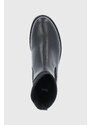 Topánky Chelsea Hugo dámske, čierna farba, na plochom podpätku
