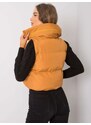 Basic Tmavo-žltá prešívaná vesta so schovateľnou kapucňou Gizelle