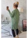MladaModa Kardigánový sveter s vrkočovým vzorom model 2021-5 tmavý mentolový