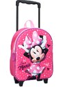 Vadobag Detský / dievčenský cestovný 3D batoh na kolieskach Minnie Mouse - Disney - motív Love Minnie