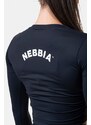 NEBBIA - Sporty HERO crop top s dlhým rukávom 585 (black)