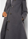 bonprix Kabát do A, imitácia vlny, so širokým stojačikom, farba šedá