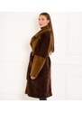 Due Linee Dámsky obojstranný kabát tricolor hnedá