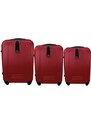 Rogal Tmavočervený set 3 ľahkých plastových kufrov "Superlight" - veľ. M, L, XL