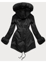 Jejmoda Dámska zimná bunda parka s kožušinou MODA529 čierna
