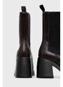 Kožené topánky Chelsea Vagabond Shoemakers dámske, hnedá farba, na podpätku