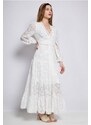 Boho style Biele maxi šaty