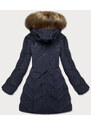 Jejmoda Dámska zimná bunda s kapucňou MODA1308 tmavomodrá