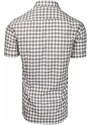 Dstreet Bielo-šedá pánska kockovaná košeľa s krátkym rukávom