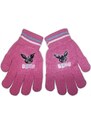 E plus M Detské / dievčenské pletené prstové rukavice Zajačik Bing - ružové